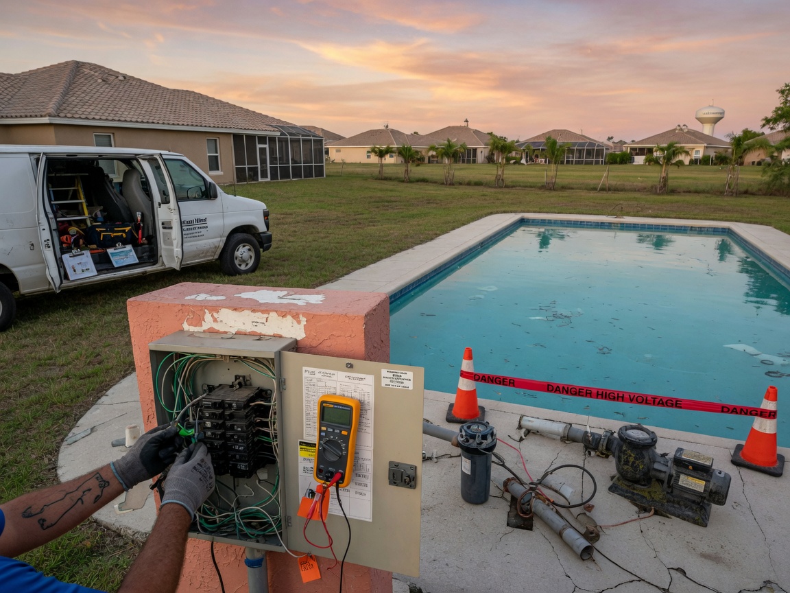 Pool Electrical Repair in Reserve at Lost Lake